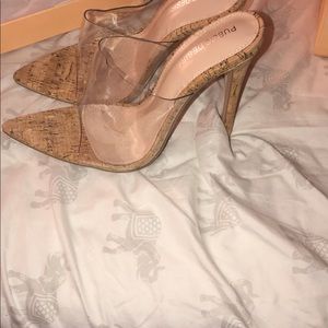 perspex cork heels